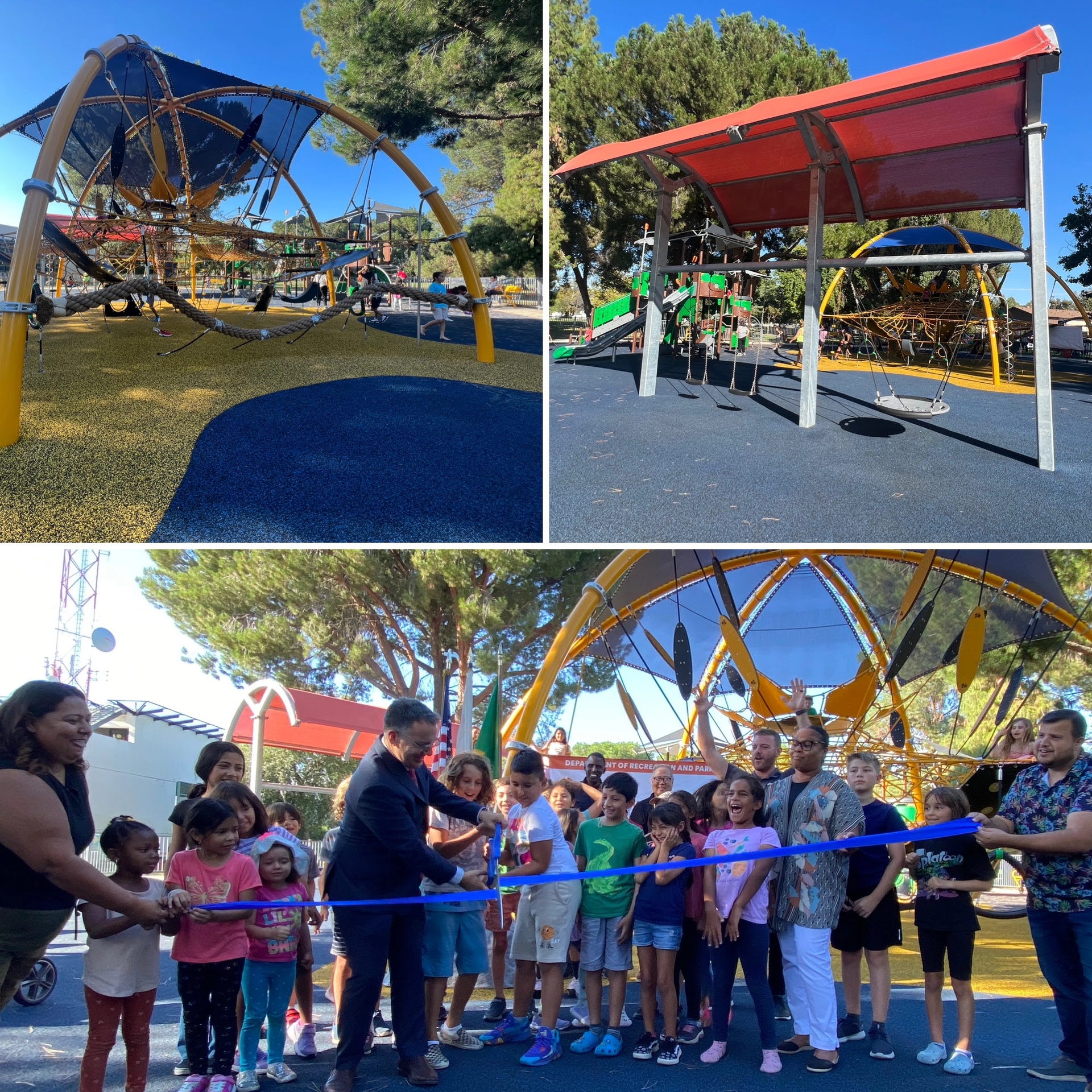 Councilmember Blumenfield unveils new playground equipment at Randall Simmons Park in Reseda.