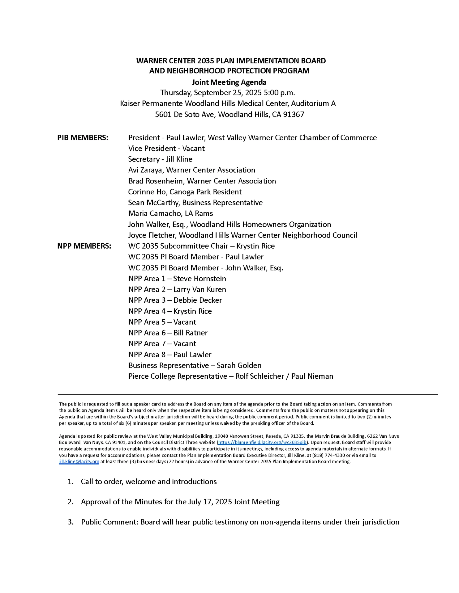 9.25.25 Meeting Agenda Page 1