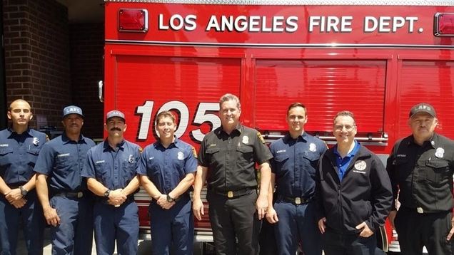 Blumenfield visits Firefighters from Fire Station 105